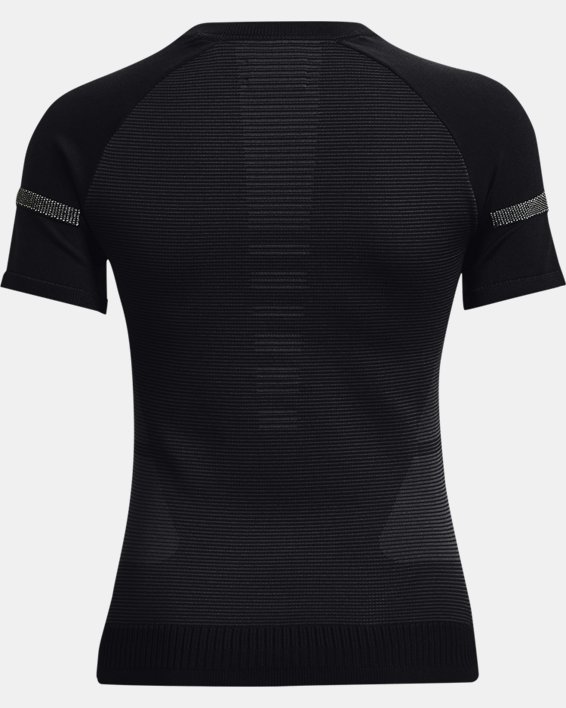 Women's UA IntelliKnit ¼ Zip Short Sleeve, Black, pdpMainDesktop image number 7